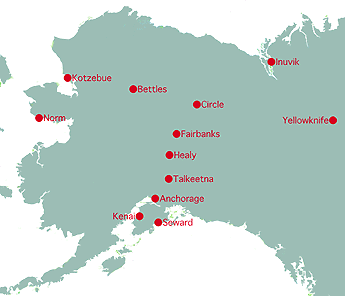 極北アラスカのマップ